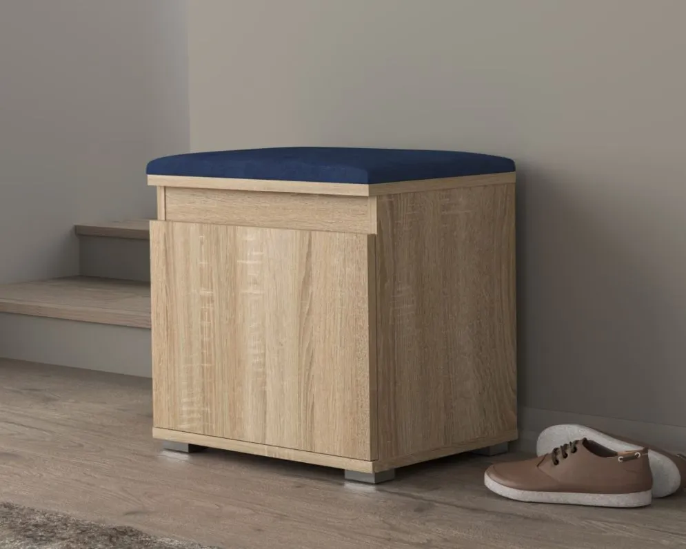 Szafka na buty SINGAPUR 50 dąb sonoma z siedziskiem I sklep meblowy MIRAT. styl LOFT, SKANDYNAWSKI