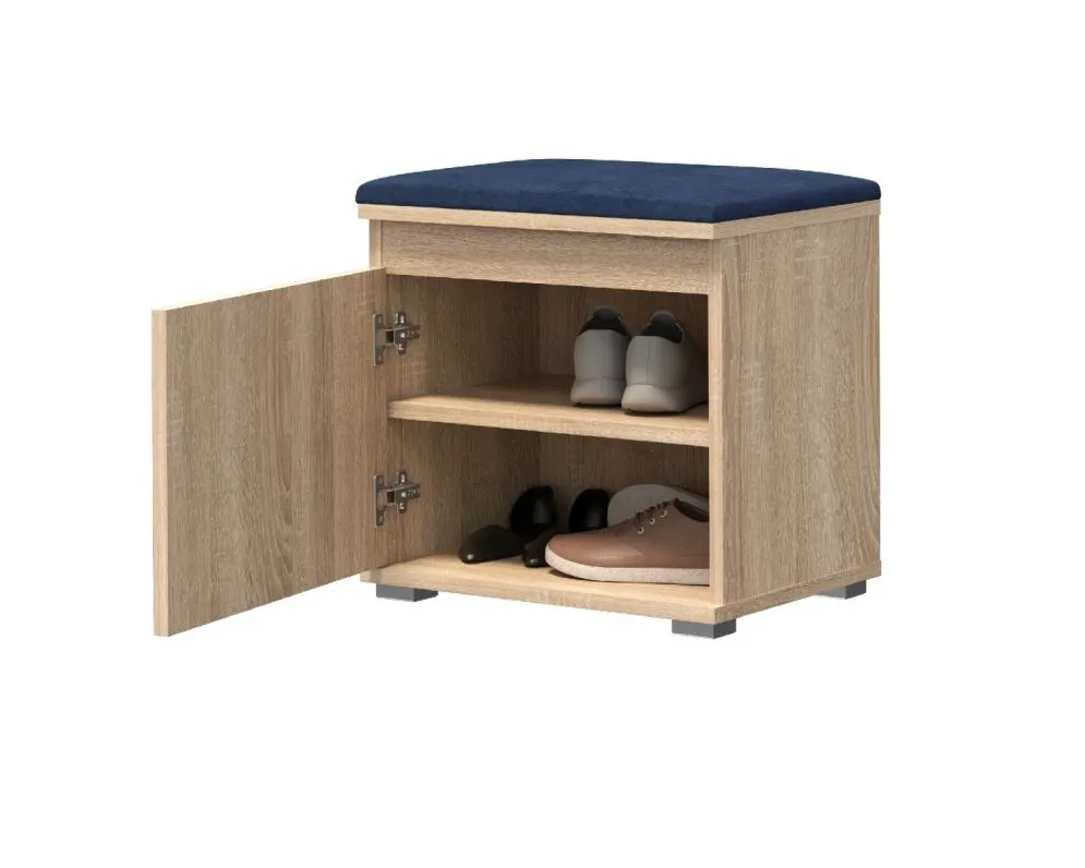 Szafka na buty z wieszakiem SINGAPUR 50 dąb sonoma/granatowa I sklep meblowy MIRAT. styl LOFT, SKANDYNAWSKI