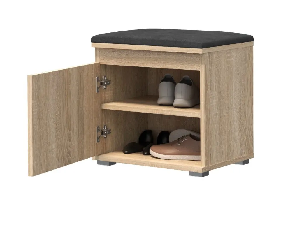 Garderoba z siedziskiem do przedpokoju SINGAPUR 104 dąb sonoma/szary I sklep meblowy MIRAT. styl LOFT, SKANDYNAWSKI