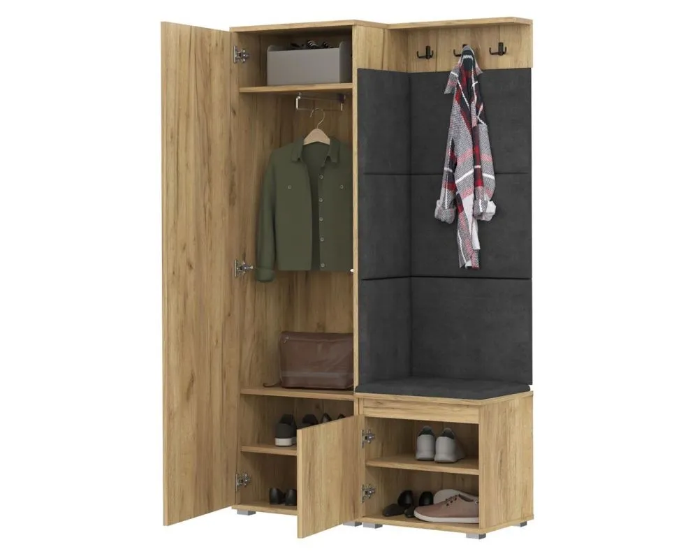 Wąska garderoba do przedpokoju SINGAPUR dąb craft/szary I sklep meblowy MIRAT. styl LOFT, SKANDYNAWSKI