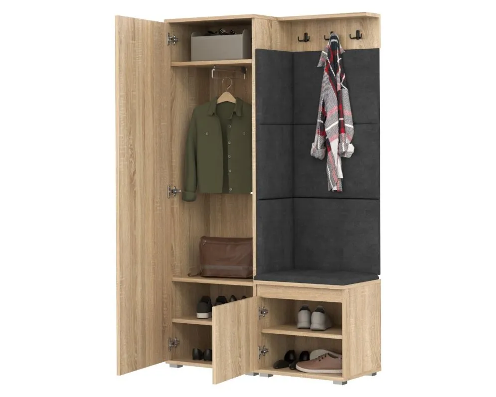 Garderoba do przedpokoju SINGAPUR dąb sonoma/szary I sklep meblowy MIRAT. styl LOFT, SKANDYNAWSKI