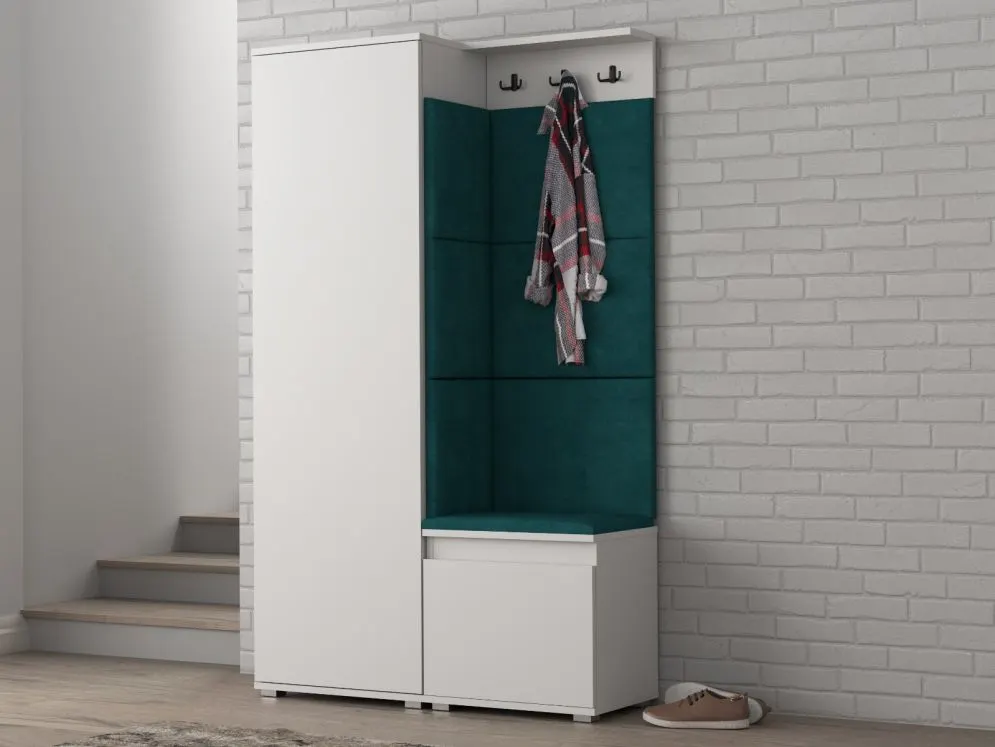Szafa garderoba do przedpokoju SINGAPUR biała/zielona I sklep meblowy MIRAT. styl LOFT, SKANDYNAWSKI