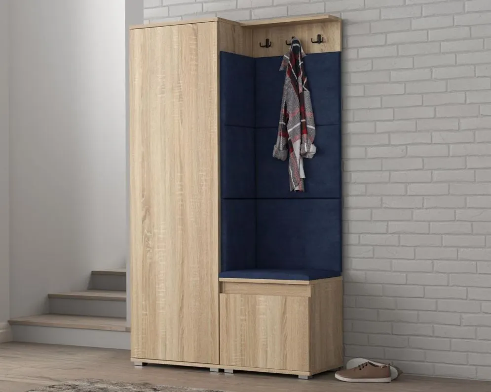 Wąska szafa z siedziskiem DUBAI do przedpokoju I sklep meblowy MIRAT. styl LOFT, SKANDYNAWSKI