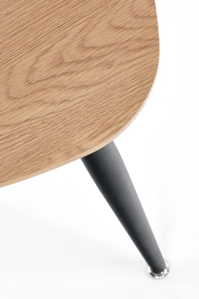 Zestaw 2 stolików kawowych NICEA 2 dąb/czarny na metalowych nogach | MIRAT. styl LOFT