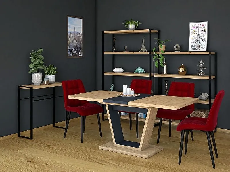 Stół rozkładany NIGEL dąb wotan/brązowy dla 8 osób | MIRAT.