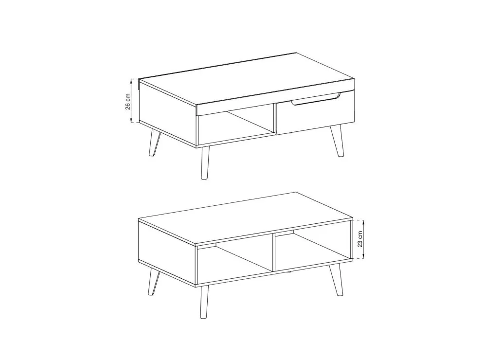 Stolik kawowy EBBI 107x67 dąb artisan z szufladą | MIRAT. w stylu  kolekcja EBBI