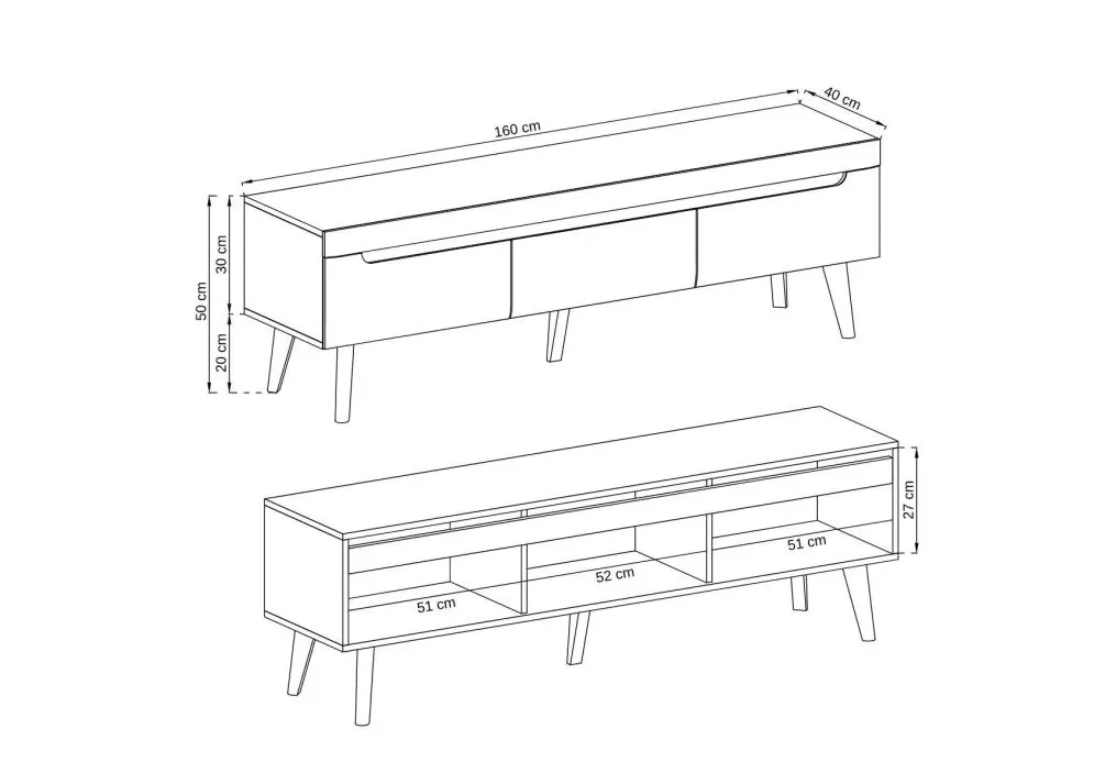 Szafka RTV EBBI dąb artisan do salonu | MIRAT. w stylu SKANDYNAWSKI kolekcja EBBI