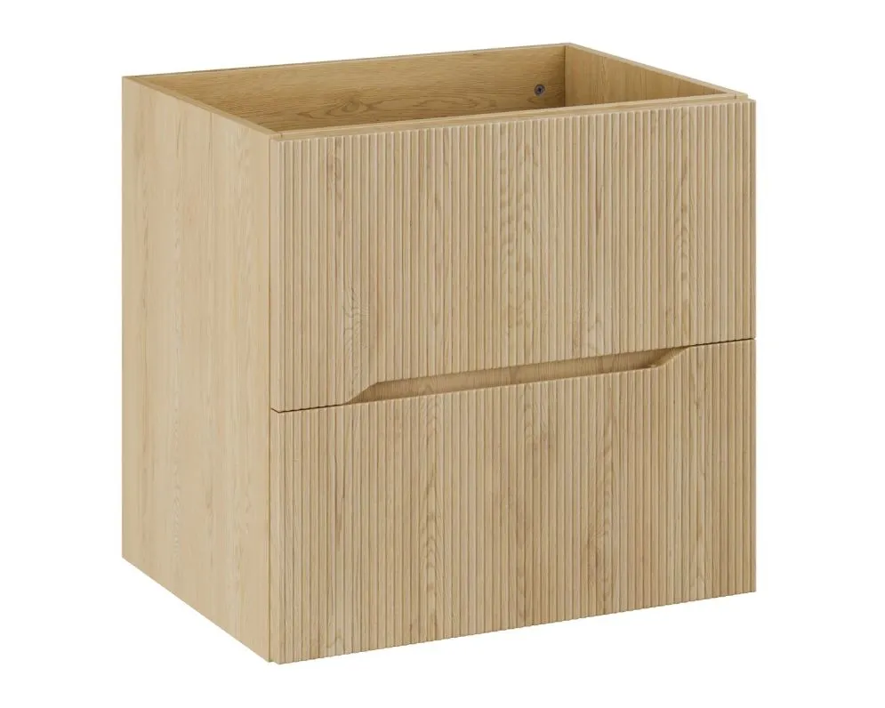 Szafka pod umywalkę NORDIC CREMONA 2S 60cm dąb cremona z umywalką nablatową WIKI I sklep meblowy MIRAT. styl RYFLOWANY, SKANDYNAWSKI kolekcja CD-NORDIC