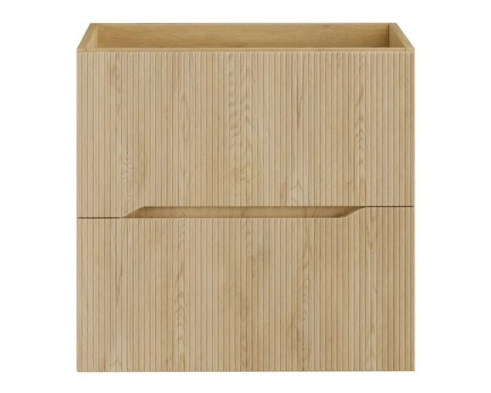 Ryflowana szafka pod umywalkę NORDIC CREMONA 2S 60cm dąb cremona z umywalką wpuszczaną SKY I sklep meblowy MIRAT. styl RYFLOWANY, SKANDYNAWSKI kolekcja CD-NORDIC