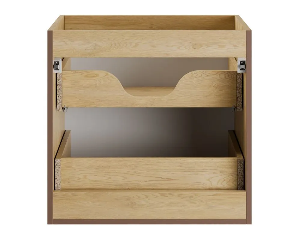 Szufladowa szafka pod umywalkę nablatową NORDIC CREMONA 2S 60cm dąb cremona z blatem I sklep meblowy MIRAT. styl RYFLOWANY, SKANDYNAWSKI kolekcja CD-NORDIC