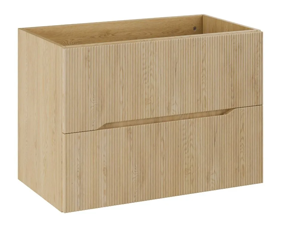 Wisząca szafka pod umywalkę nablatową NORDIC CREMONA 2S 80cm dąb cremona z blatem I sklep meblowy MIRAT. styl RYFLOWANY, SKANDYNAWSKI kolekcja CD-NORDIC