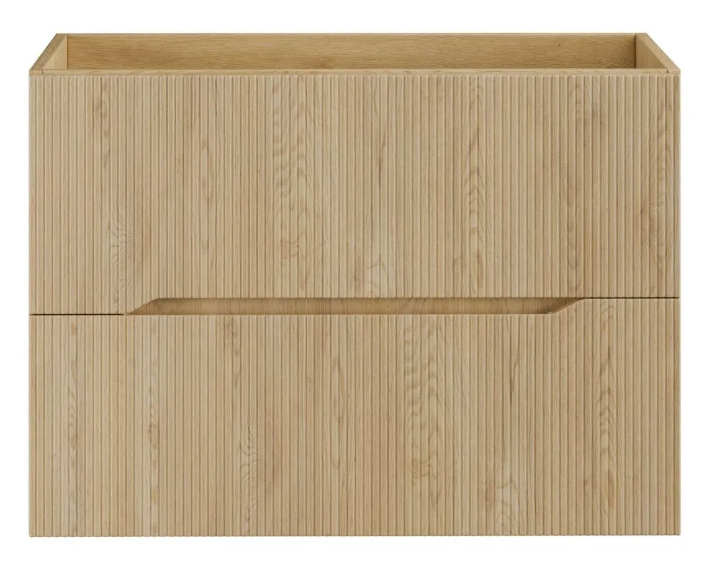 Wisząca szafka pod umywalkę nablatową NORDIC CREMONA 2S 80cm dąb cremona z blatem I sklep meblowy MIRAT. styl RYFLOWANY, SKANDYNAWSKI kolekcja CD-NORDIC