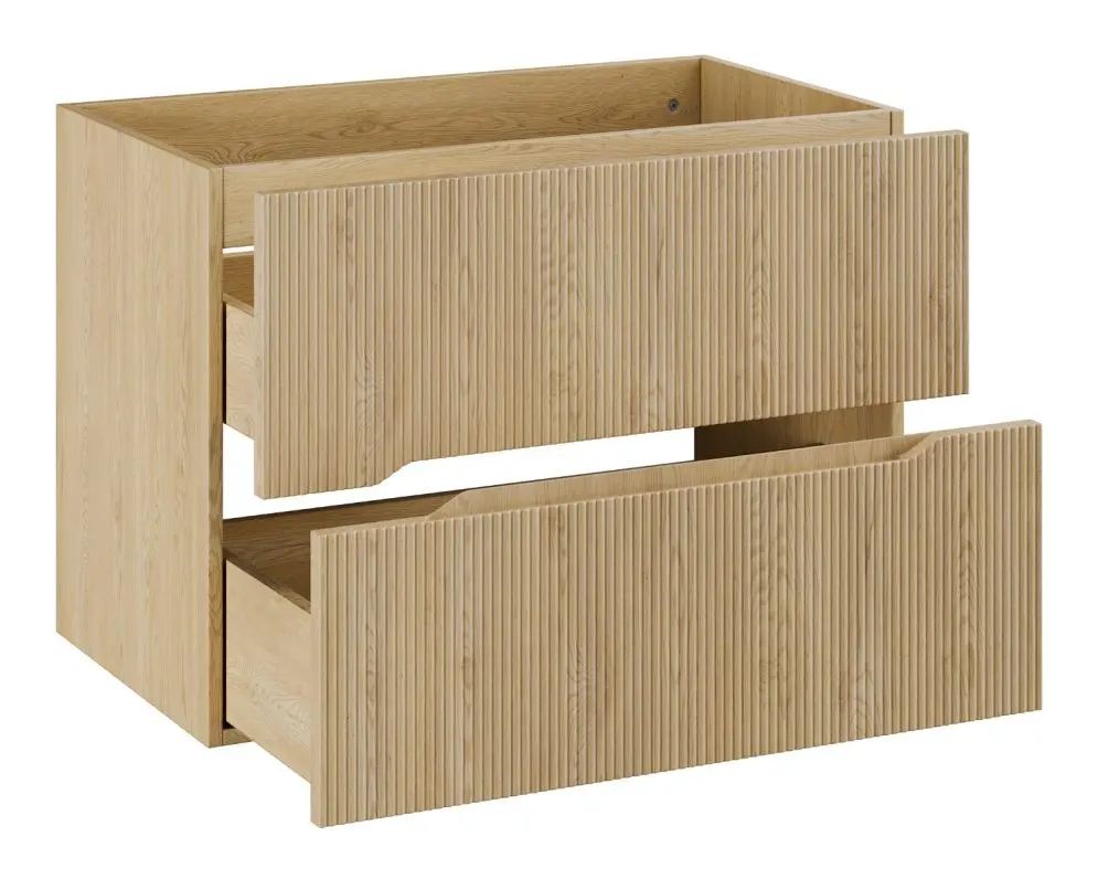 Wisząca szafka pod umywalkę nablatową NORDIC CREMONA 2S 80cm dąb cremona z blatem I sklep meblowy MIRAT. styl RYFLOWANY, SKANDYNAWSKI kolekcja CD-NORDIC