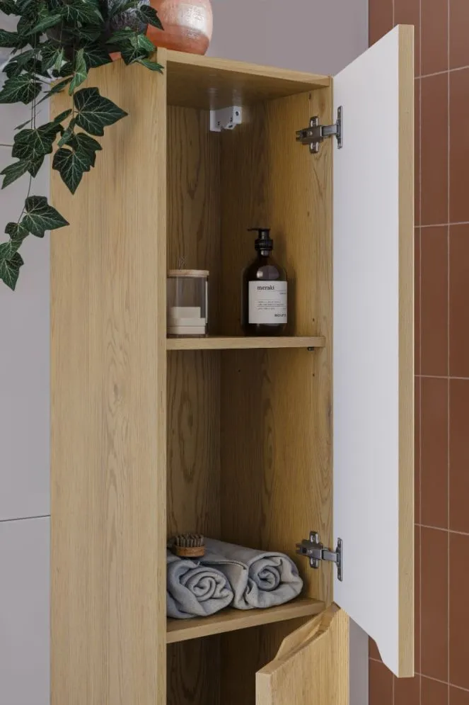 Szafka łazienkowa NORDIC CREMONA 2D 35 cm dąb cremona wysoka I sklep meblowy MIRAT. styl RYFLOWANY, SKANDYNAWSKI kolekcja CD-NORDIC