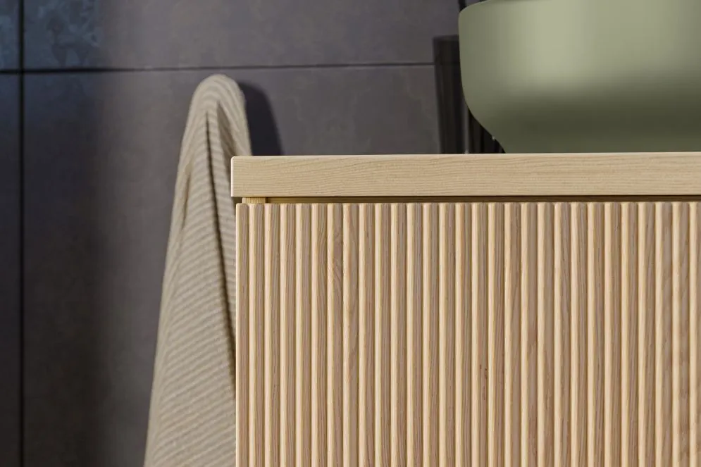 Szafka pod umywalkę NORDIC CREMONA 2S 60cm dąb cremona wisząca I sklep meblowy MIRAT. styl RYFLOWANY, SKANDYNAWSKI kolekcja CD-NORDIC