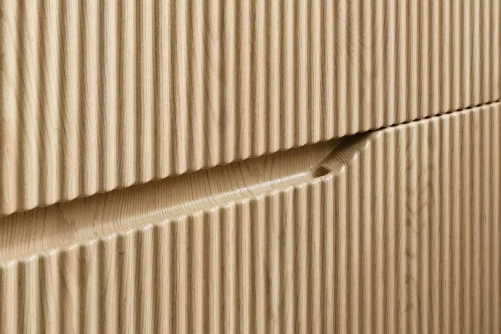 Szafka pod umywalkę NORDIC CREMONA 2S 60cm dąb cremona z umywalką nablatową WIKI I sklep meblowy MIRAT. styl RYFLOWANY, SKANDYNAWSKI kolekcja CD-NORDIC