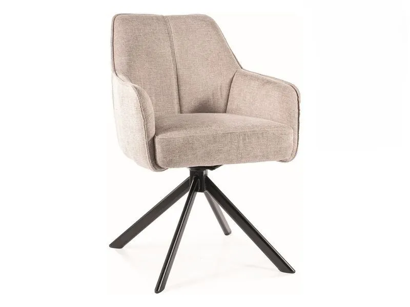 Krzesło tapicerowane NOTTI BREGO jasnobeżowe obracane do jadalni I sklep meblowy MIRAT.