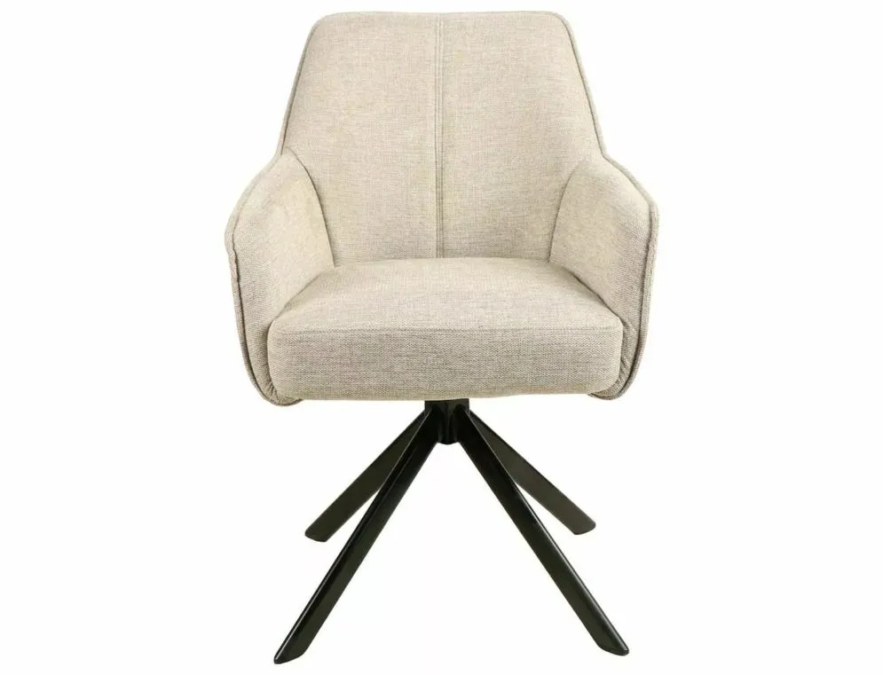 Krzesło tapicerowane NOTTI BREGO jasnobeżowe obracane do jadalni I sklep meblowy MIRAT.