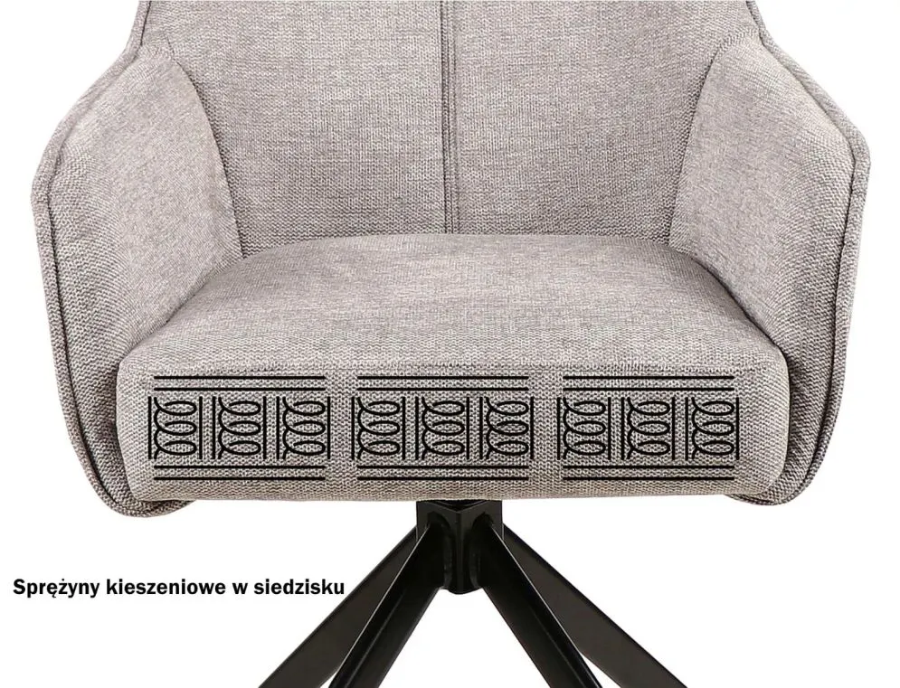 Krzesło tapicerowane NOTTI BREGO oliwkowe obracane z podłokietnikami I sklep meblowy MIRAT.