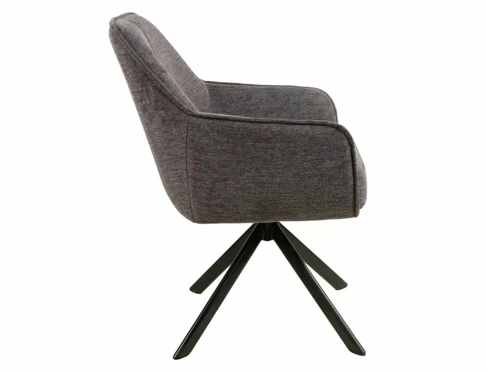 Krzesło tapicerowane NOTTI BREGO ciemnoszare obracane nowoczesne I sklep meblowy MIRAT.