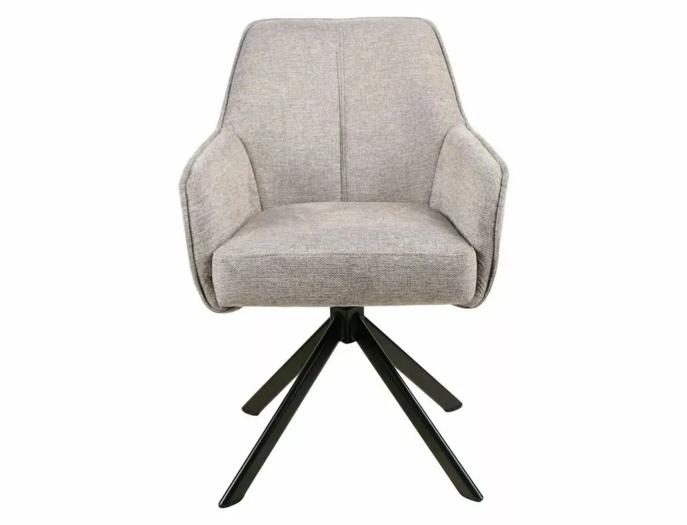 Krzesło tapicerowane NOTTI BREGO szare obracane z funkcją auto-return I sklep meblowy MIRAT.