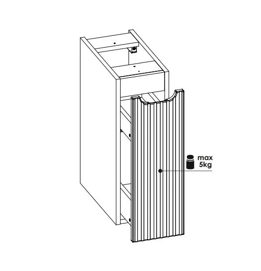 Szafka łazienkowa NOVA CASHMERE CARGO 20cm kaszmirowa wisząca I sklep meblowy MIRAT. styl RYFLOWANY kolekcja NOVA
