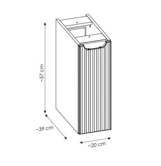 Szafka łazienkowa NOVA CASHMERE CARGO 20cm kaszmirowa wisząca I sklep meblowy MIRAT. styl RYFLOWANY kolekcja NOVA