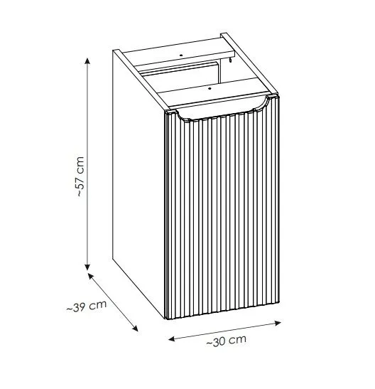 Szafka łazienkowa NOVA CASHMERE CARGO 30cm kaszmirowa ryflowana I sklep meblowy MIRAT. styl RYFLOWANY kolekcja NOVA