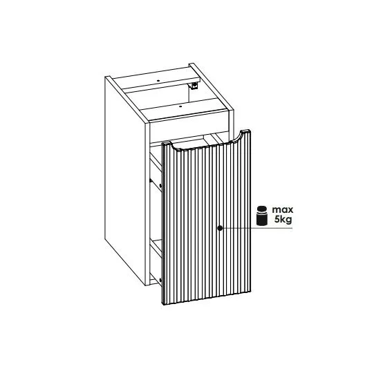 Szafka łazienkowa NOVA CASHMERE CARGO 30cm kaszmirowa ryflowana I sklep meblowy MIRAT. styl RYFLOWANY kolekcja NOVA