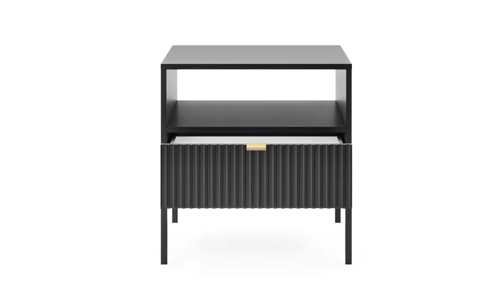 Szafka stojąca MILONA 54 cm czarna mat   I sklep meblowy MIRAT. styl GLAMOUR, RYFLOWANY kolekcja MILONA