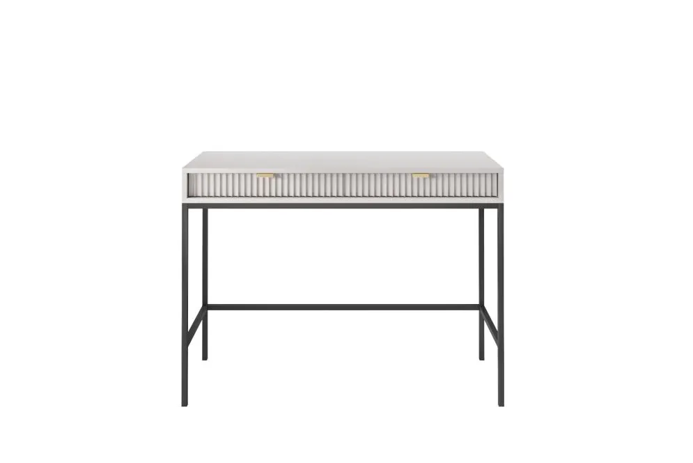 Toaletka MILONA 104 cm szara mat I sklep meblowy MIRAT. styl GLAMOUR, RYFLOWANY kolekcja MILONA