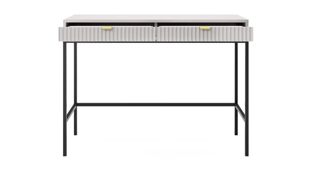 Toaletka MILONA 104 cm szara mat I sklep meblowy MIRAT. styl GLAMOUR, RYFLOWANY kolekcja MILONA