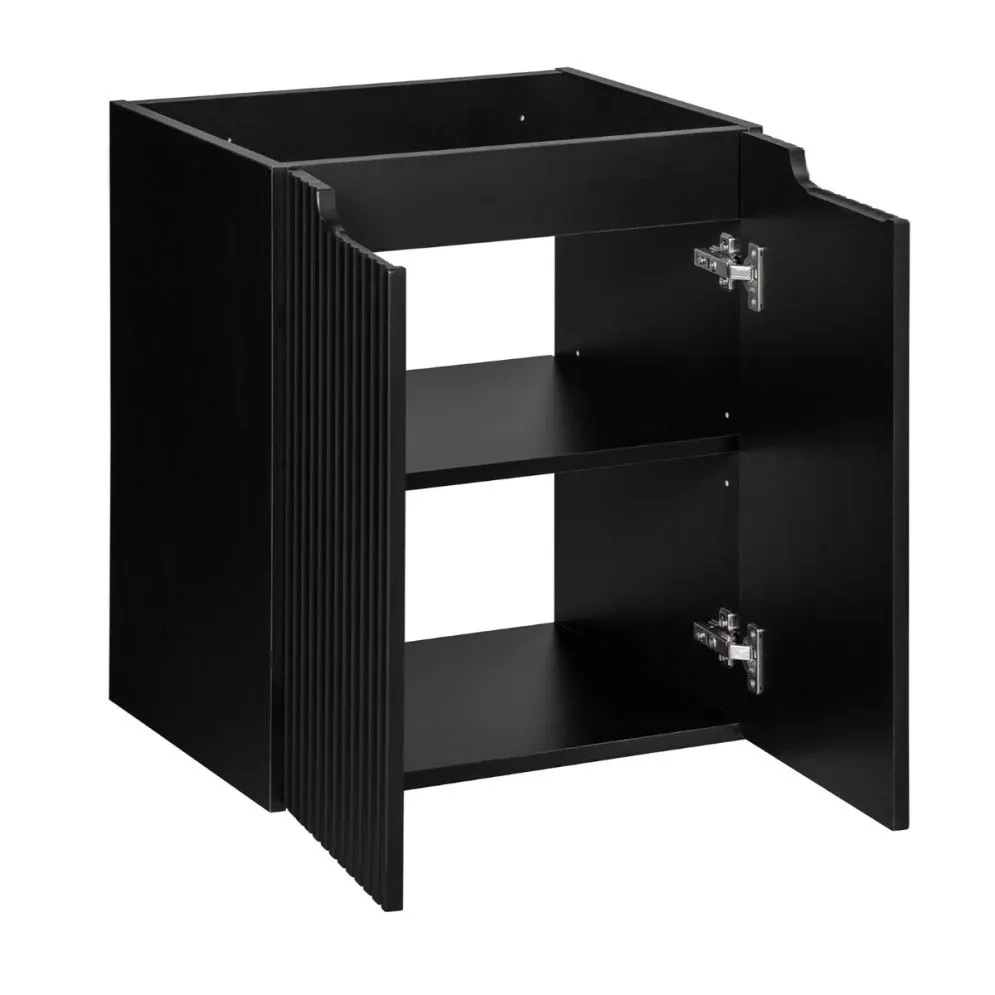 Szafka pod umywalkę NOVA BLACK 82-50-2D 50cm dwudrzwiowa czarna I sklep meblowy MIRAT. styl RYFLOWANY