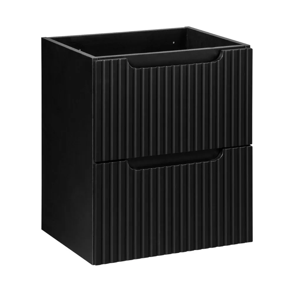 Szafka pod umywalkę NOVA BLACK 82-50-2S 50cm czarna z szufladami I sklep meblowy MIRAT. styl RYFLOWANY