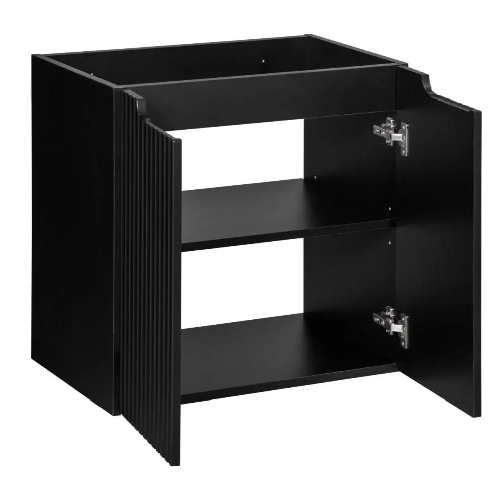 Szafka pod umywalkę NOVA BLACK 82-60-2D 60cm czarna dwudrzwiowa I sklep meblowy MIRAT. styl RYFLOWANY