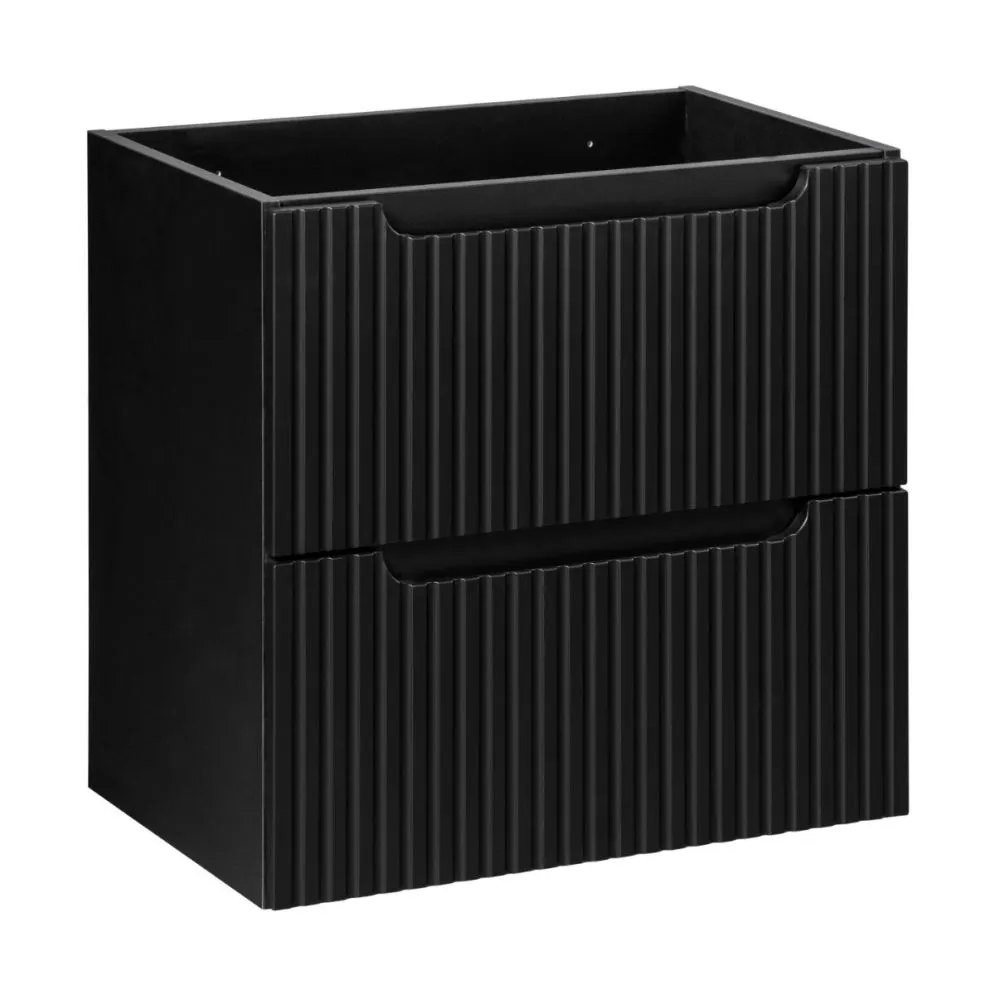 Szafka pod umywalkę NOVA BLACK 82-60-2S 60cm czarna do łazienki I sklep meblowy MIRAT. styl RYFLOWANY