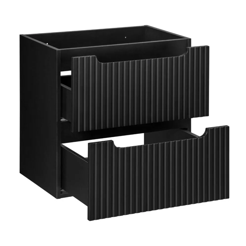 Szafka pod umywalkę NOVA BLACK 82-60-2S 60cm czarna do łazienki I sklep meblowy MIRAT. styl RYFLOWANY