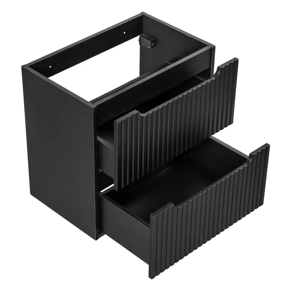 Szafka pod umywalkę NOVA BLACK 82-60-2S 60cm czarna do łazienki I sklep meblowy MIRAT. styl RYFLOWANY