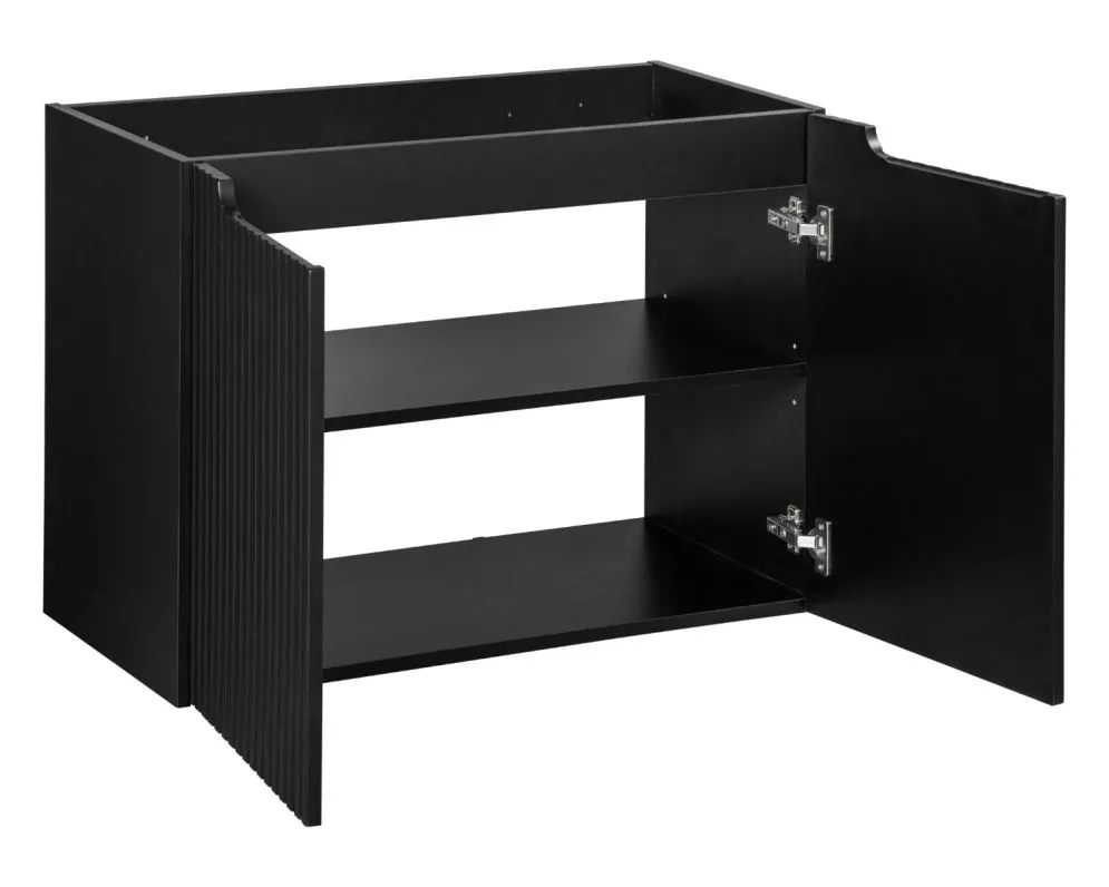 Szafka pod umywalkę NOVA BLACK 82-80-2D 80cm czarna ryflowana I sklep meblowy MIRAT. styl RYFLOWANY