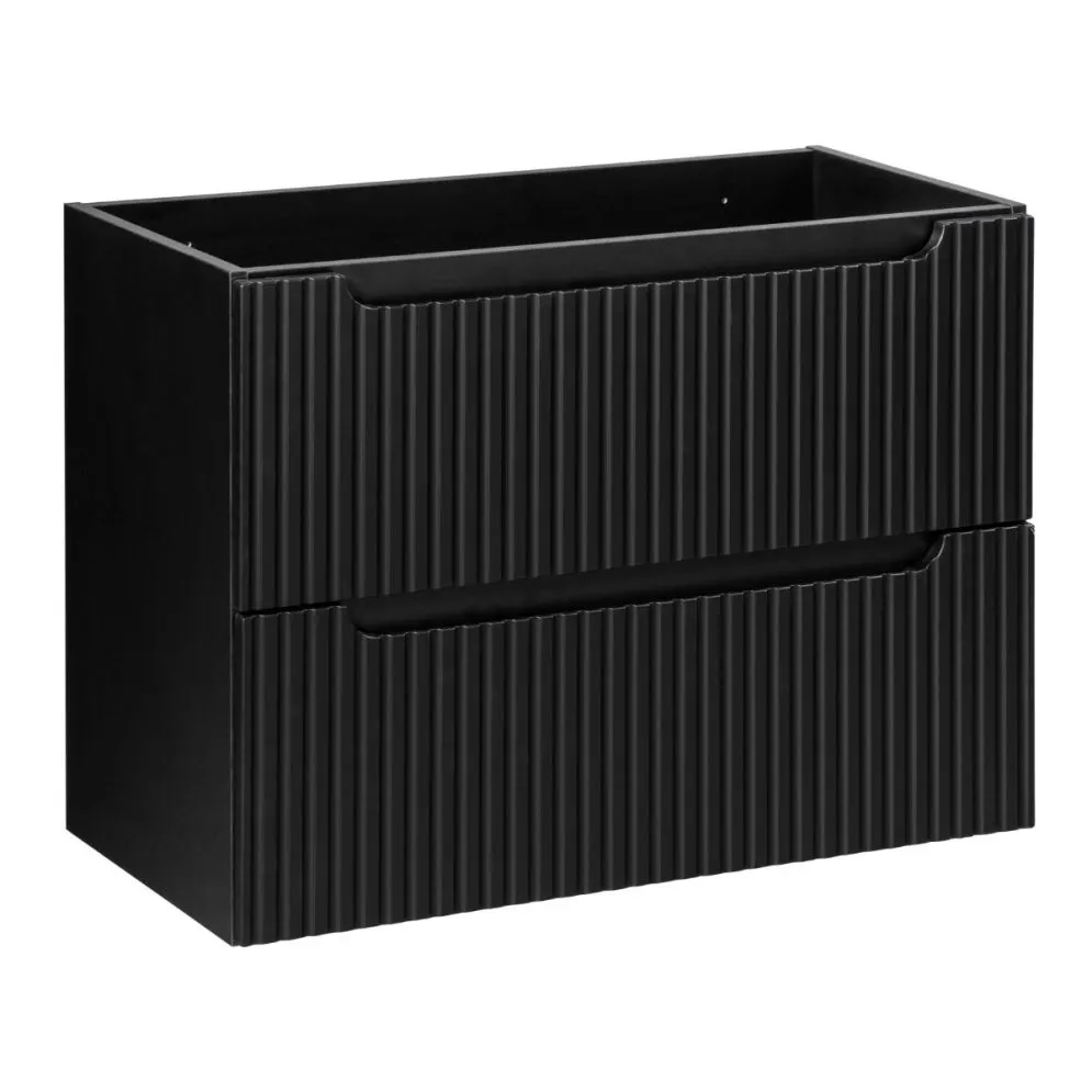 Szafka pod umywalkę NOVA BLACK 82-80-2S 80cm czarna nowoczesna I sklep meblowy MIRAT. styl RYFLOWANY