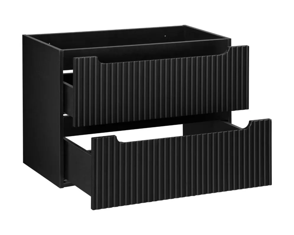 Szafka pod umywalkę NOVA BLACK 82-80-2S 80cm czarna nowoczesna I sklep meblowy MIRAT. styl RYFLOWANY
