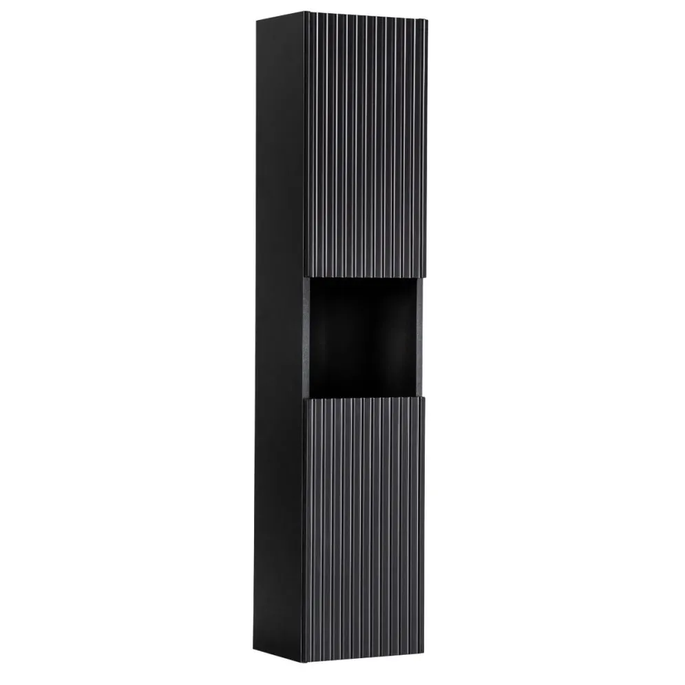 Szafka łazienkowa NOVA BLACK D 80-03-2D czarna ryflowane fronty I sklep meblowy MIRAT. styl RYFLOWANY