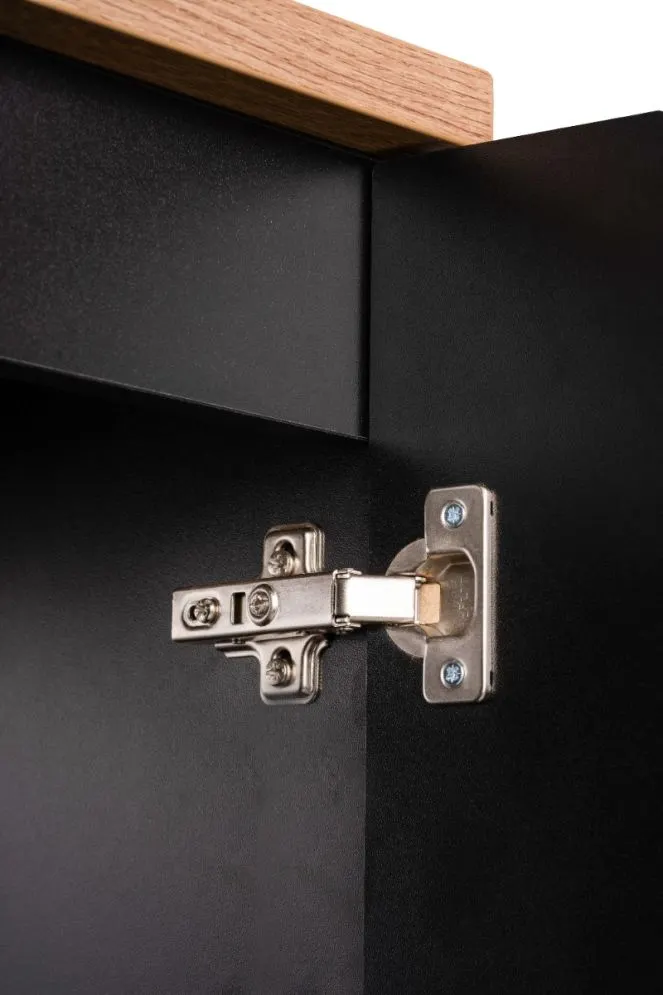 Szafka pod umywalkę NOVA BLACK 82-50-2D 50cm dwudrzwiowa czarna I sklep meblowy MIRAT. styl RYFLOWANY