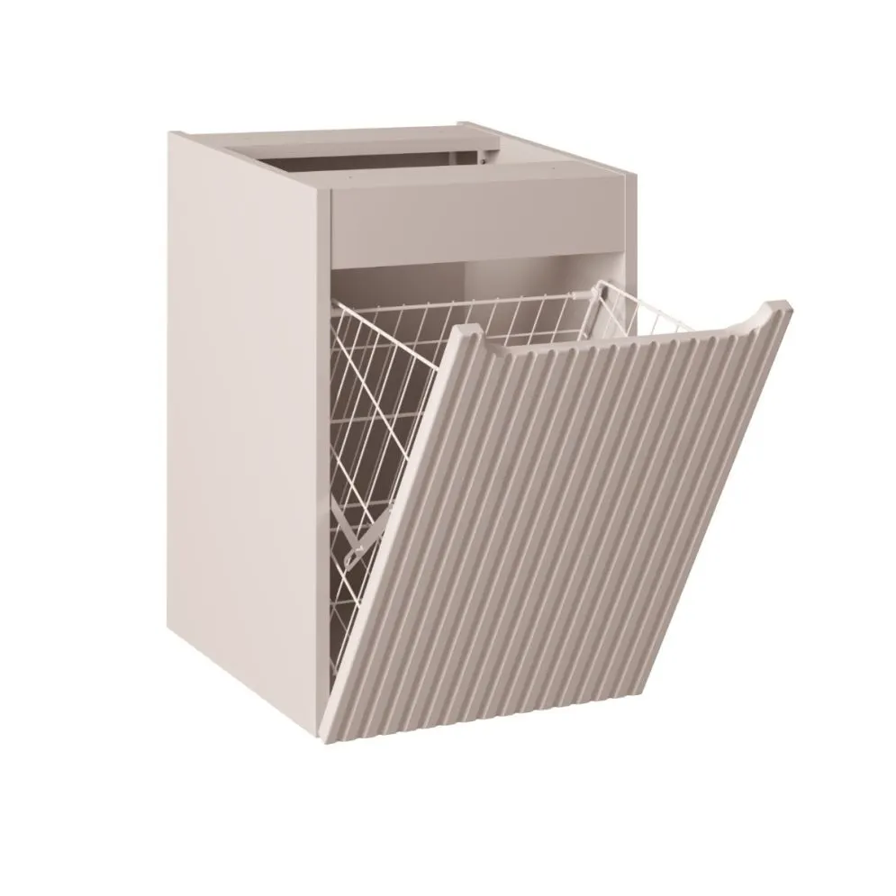 Szafka łazienkowa NOVA CASHMERE 81-40-1D 40cm kaszmirowa z koszem pod blat I sklep meblowy MIRAT. styl RYFLOWANY