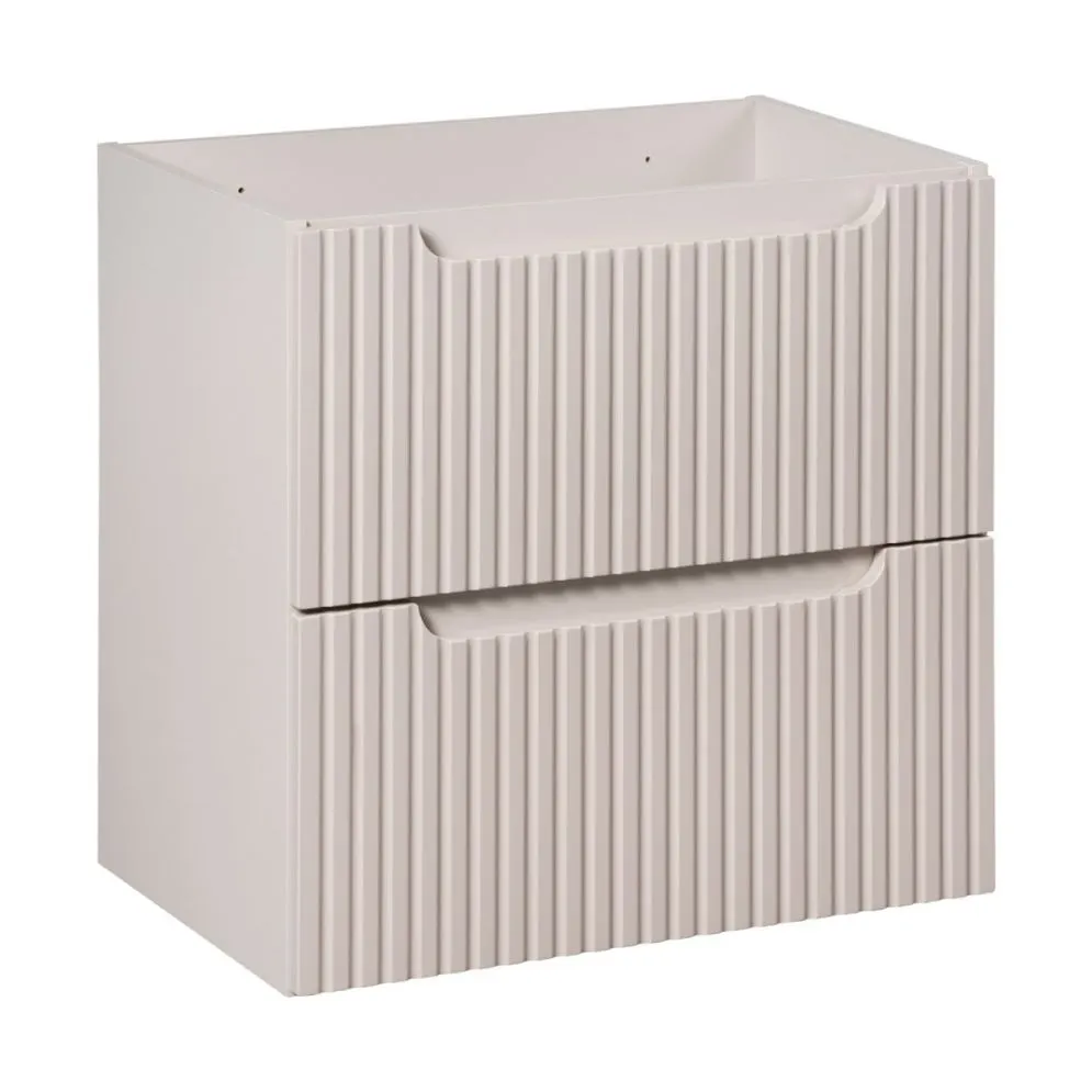 Szafka pod umywalkę nablatową NOVA CASHMERE 60cm kaszmirowa - zestaw 80cm z blatem i CARGO I sklep meblowy MIRAT. styl RYFLOWANY kolekcja NOVA