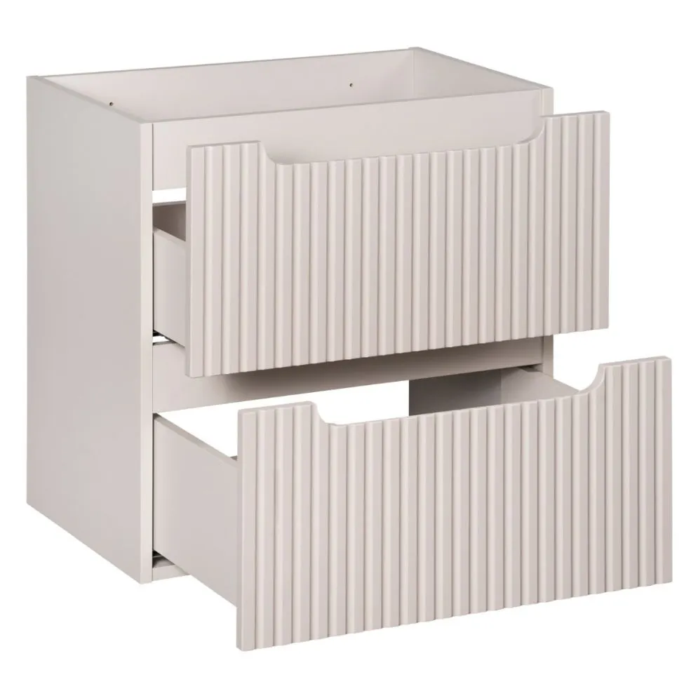 Szafka pod umywalkę nablatową NOVA CASHMERE 60cm kaszmirowa - zestaw 90cm z blatem i CARGO 30cm I sklep meblowy MIRAT. styl RYFLOWANY kolekcja NOVA