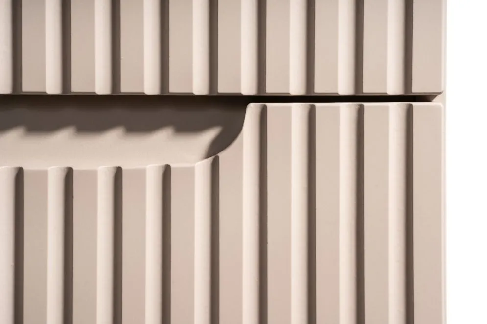 Szafka pod umywalkę nablatową NOVA CASHMERE 50cm kaszmirowa - zestaw 80cm z blatem i CARGO 30cm I sklep meblowy MIRAT. styl RYFLOWANY kolekcja NOVA