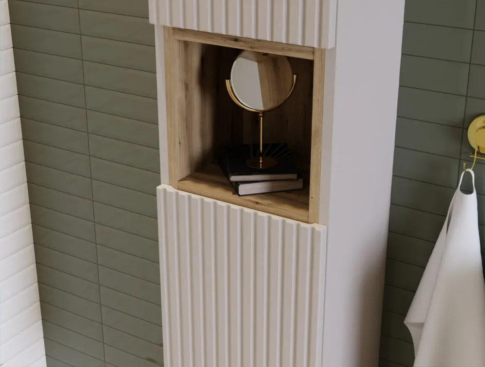 Szafka łazienkowa NOVA CASHMERE 80-03-2D kaszmirowa wisząca I sklep meblowy MIRAT. styl RYFLOWANY