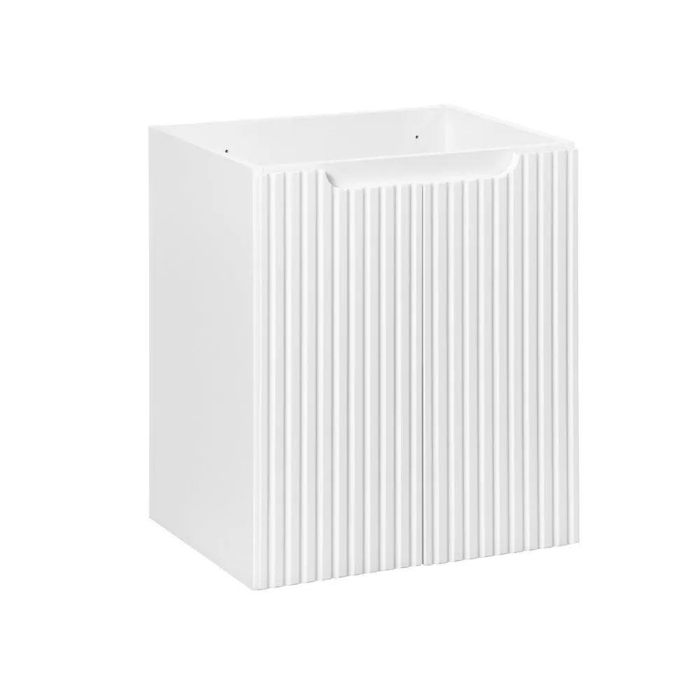 Szafka pod umywalkę NOVA WHITE 82-50-2D 50cm biała ryflowane fronty I sklep meblowy MIRAT. styl RYFLOWANY