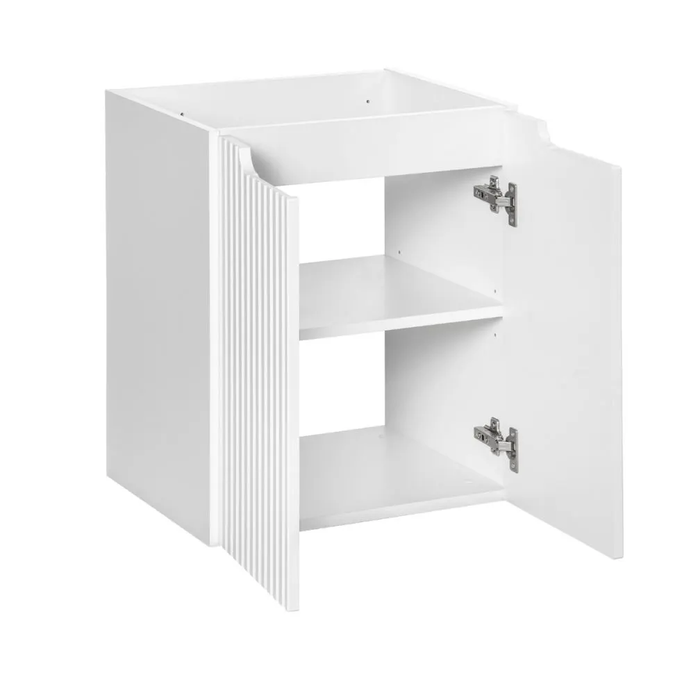 Szafka pod umywalkę NOVA WHITE 82-50-2D 50cm biała ryflowane fronty I sklep meblowy MIRAT. styl RYFLOWANY